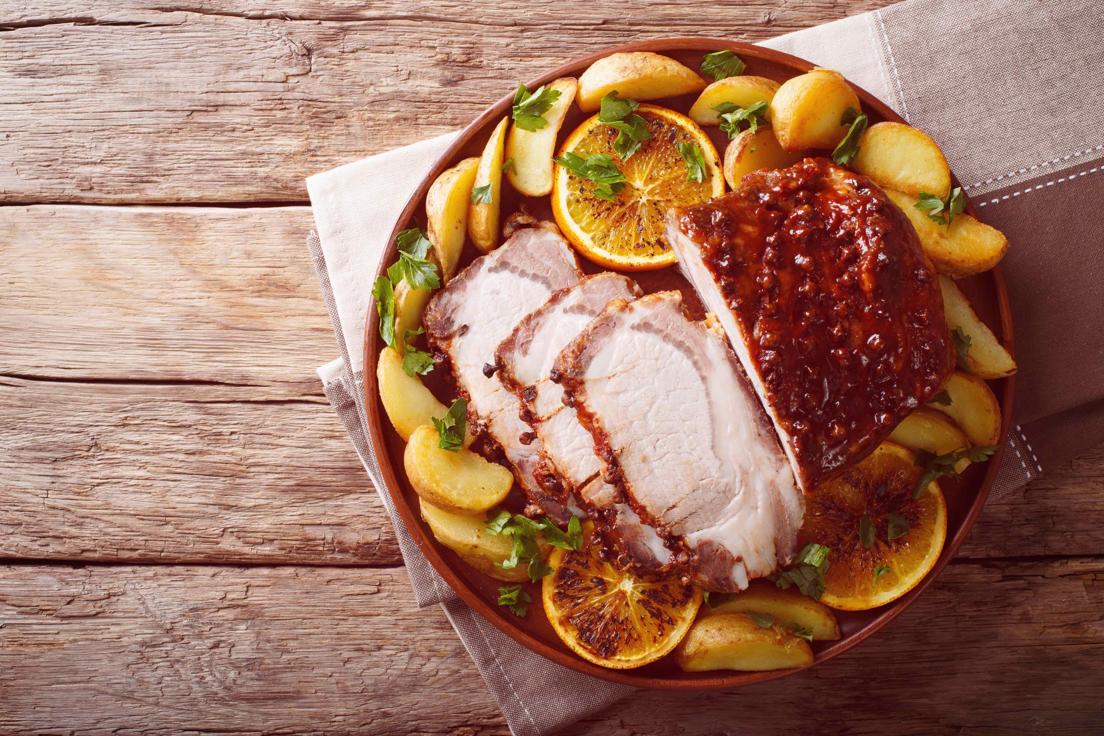 Pork loin with roast potatoes