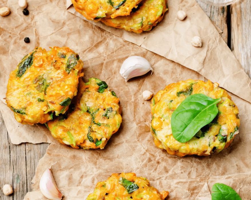 Constance potato, chickpea and spinach burgers