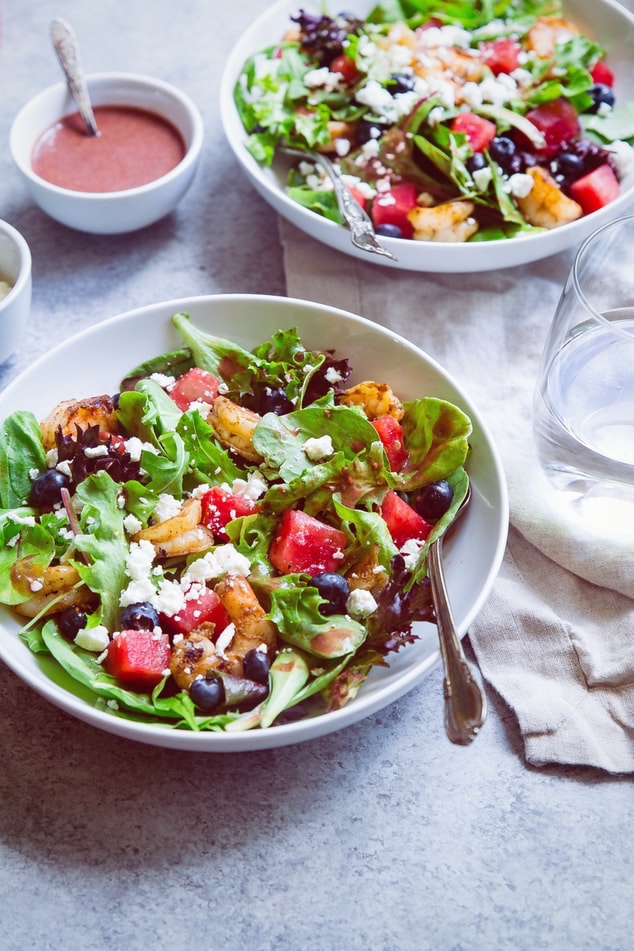 Insalata di patate, anguria e feta