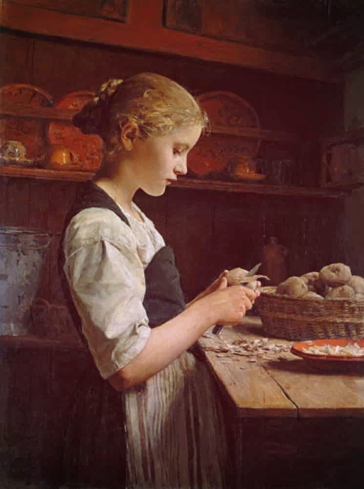 La piccola pelatrice di patate di Albert Anker 1886 2 min Fotor