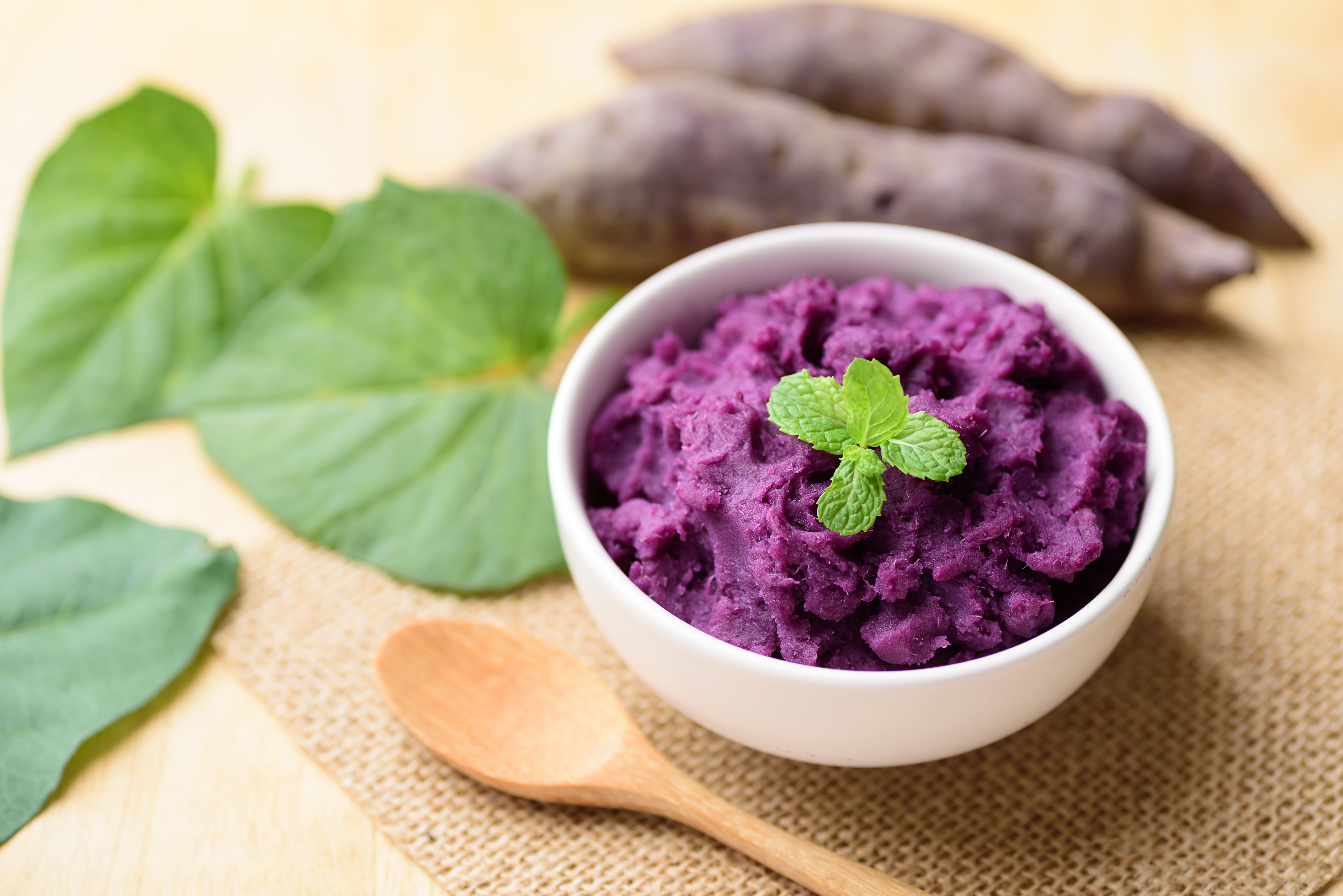 Purple potato mousse