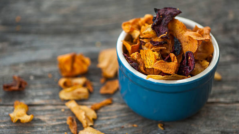Vegetable peel crisps