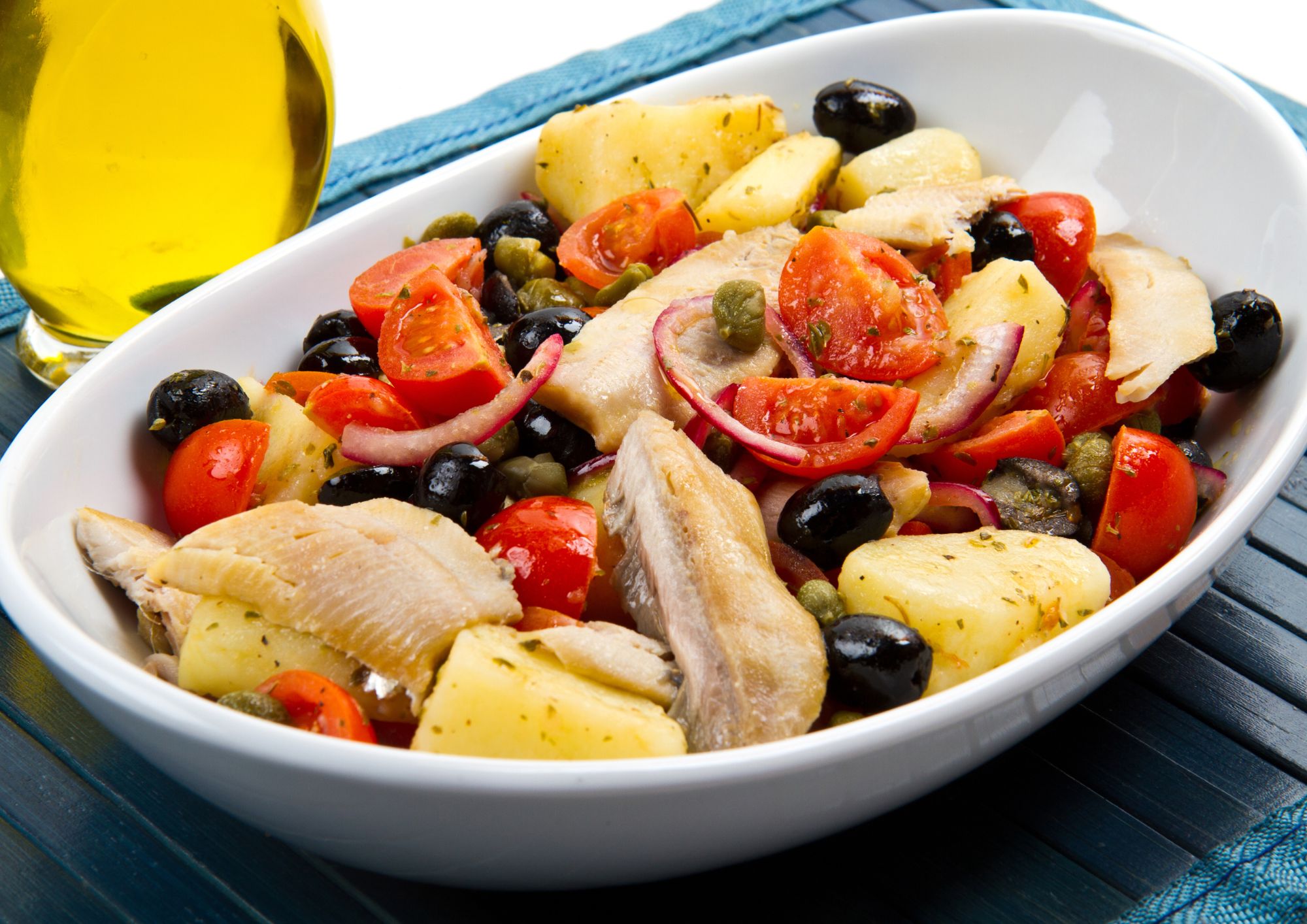 Pantesca salad with mackerel, tomatoes and Twister potatoes