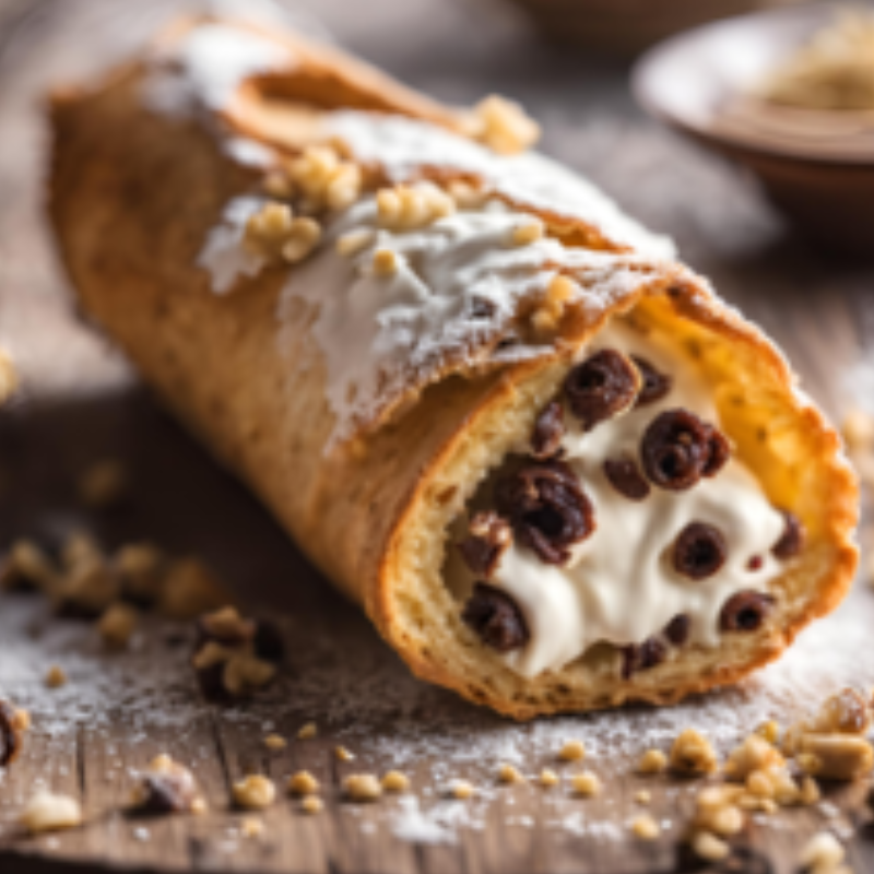 Cannoli rivisitati con crema di ricotta e pandoro