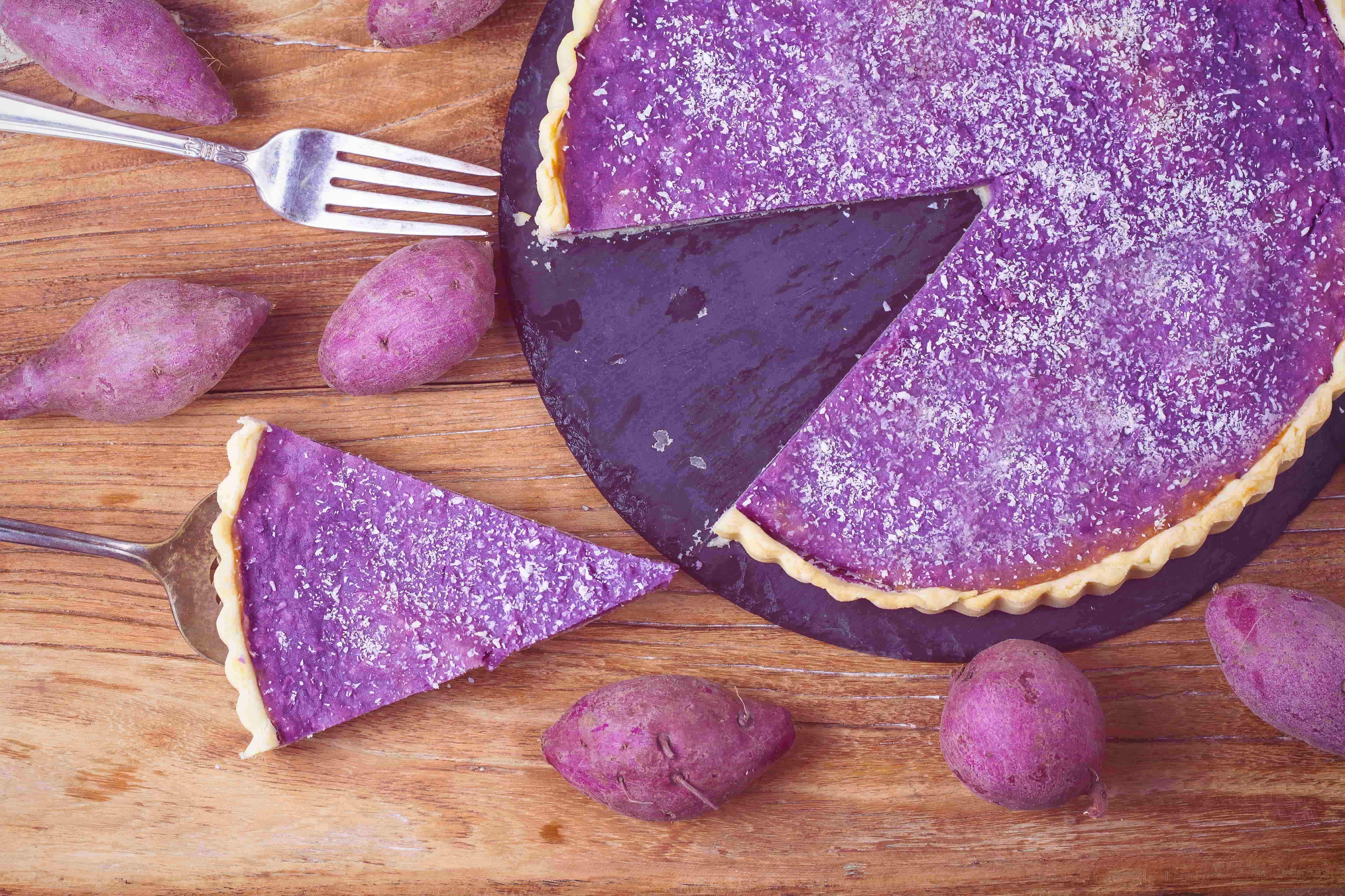Cheesecake di patate viola