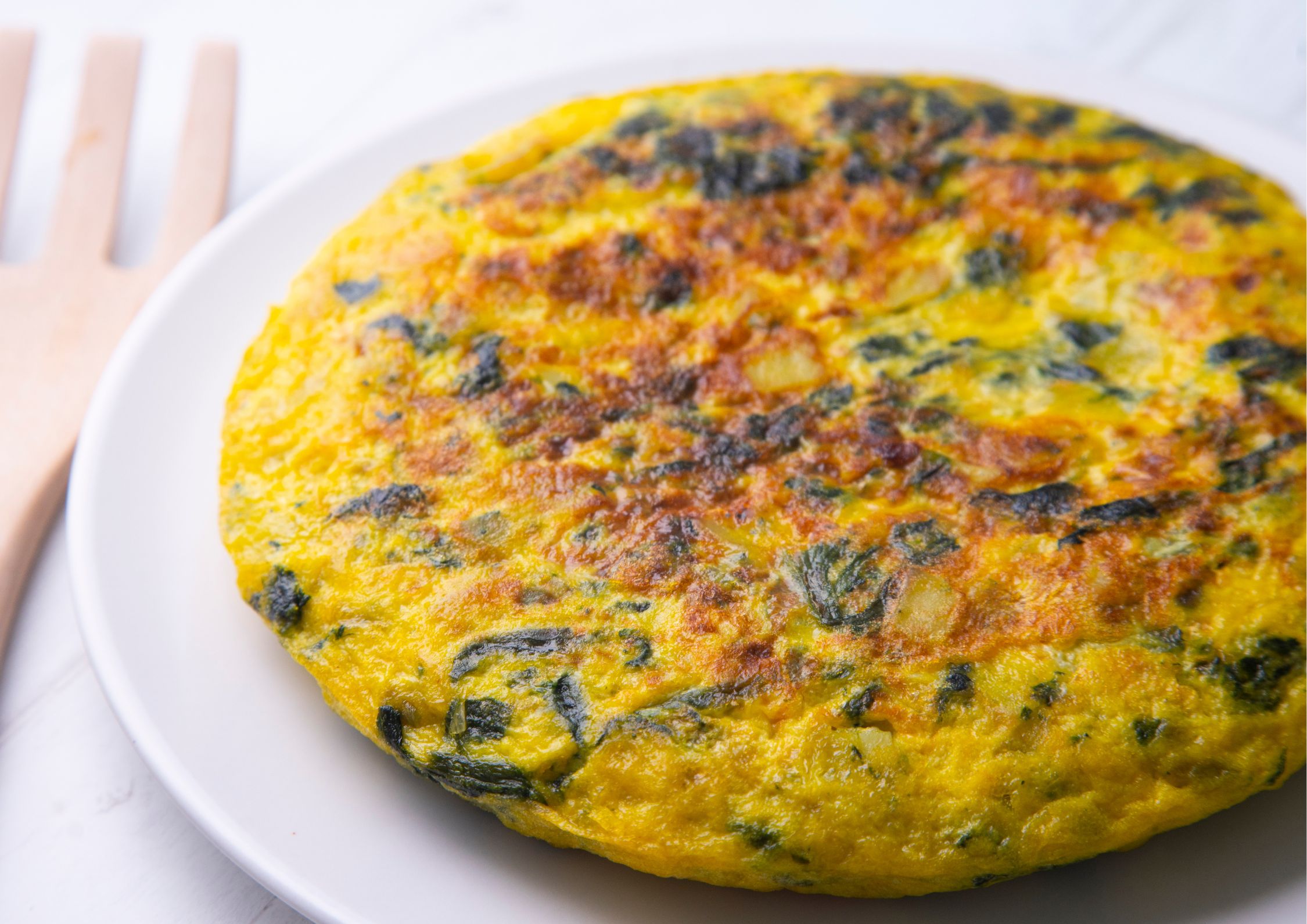 Spinach and potato Monique omelette