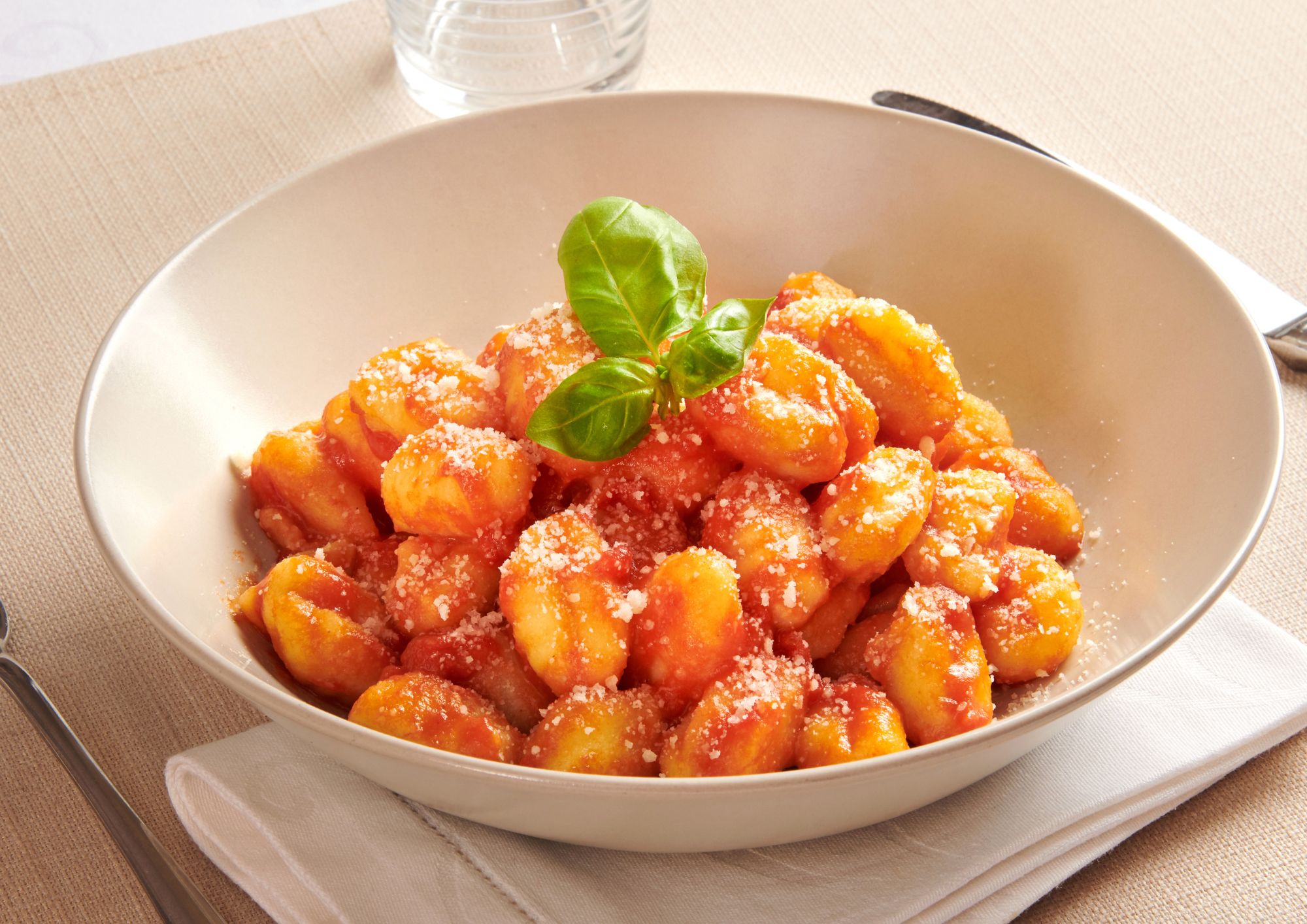 Melrose potato gnocchi with tomato and basil sauce 