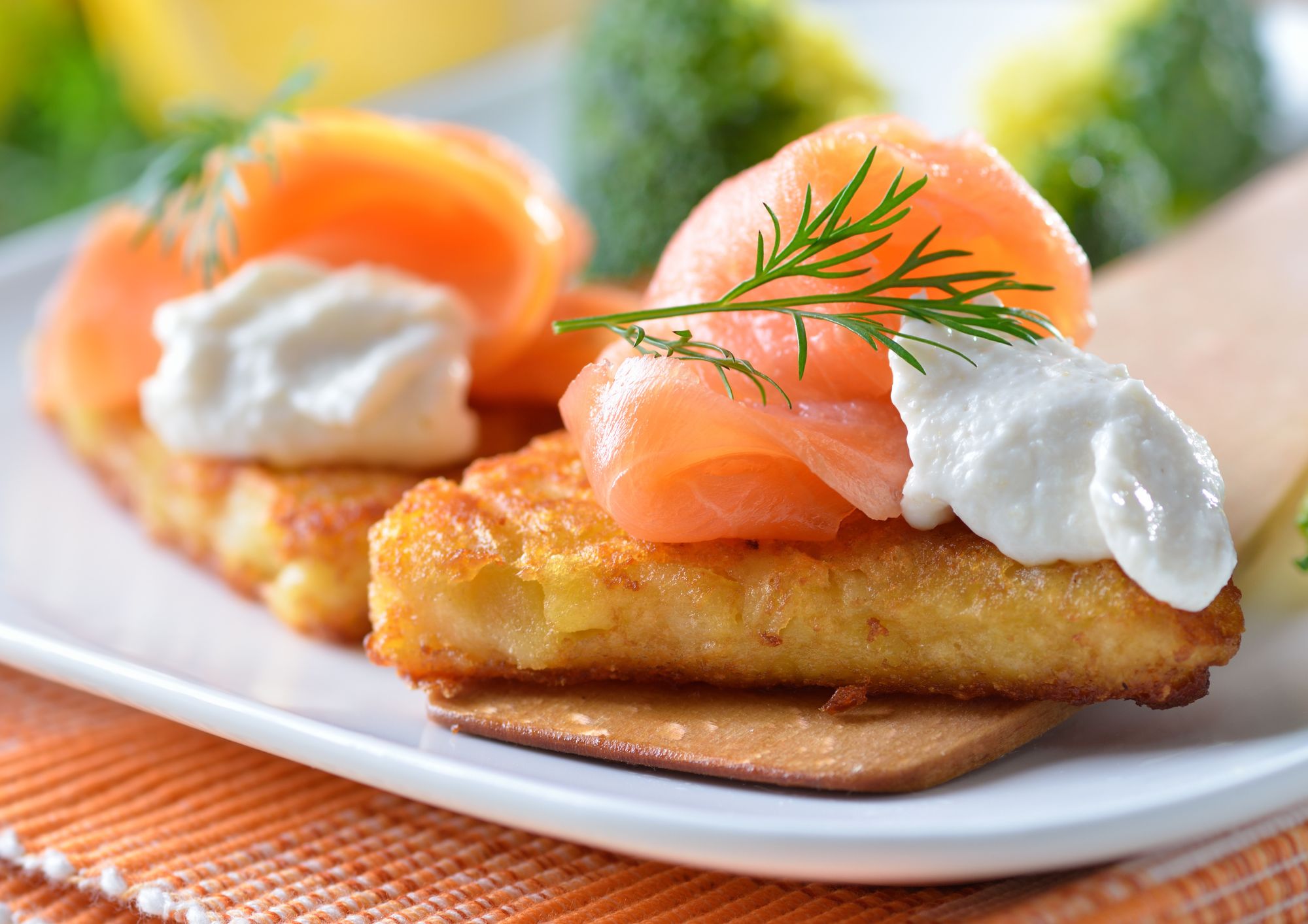 Levante potato rösti with smoked salmon and horseradish cream
