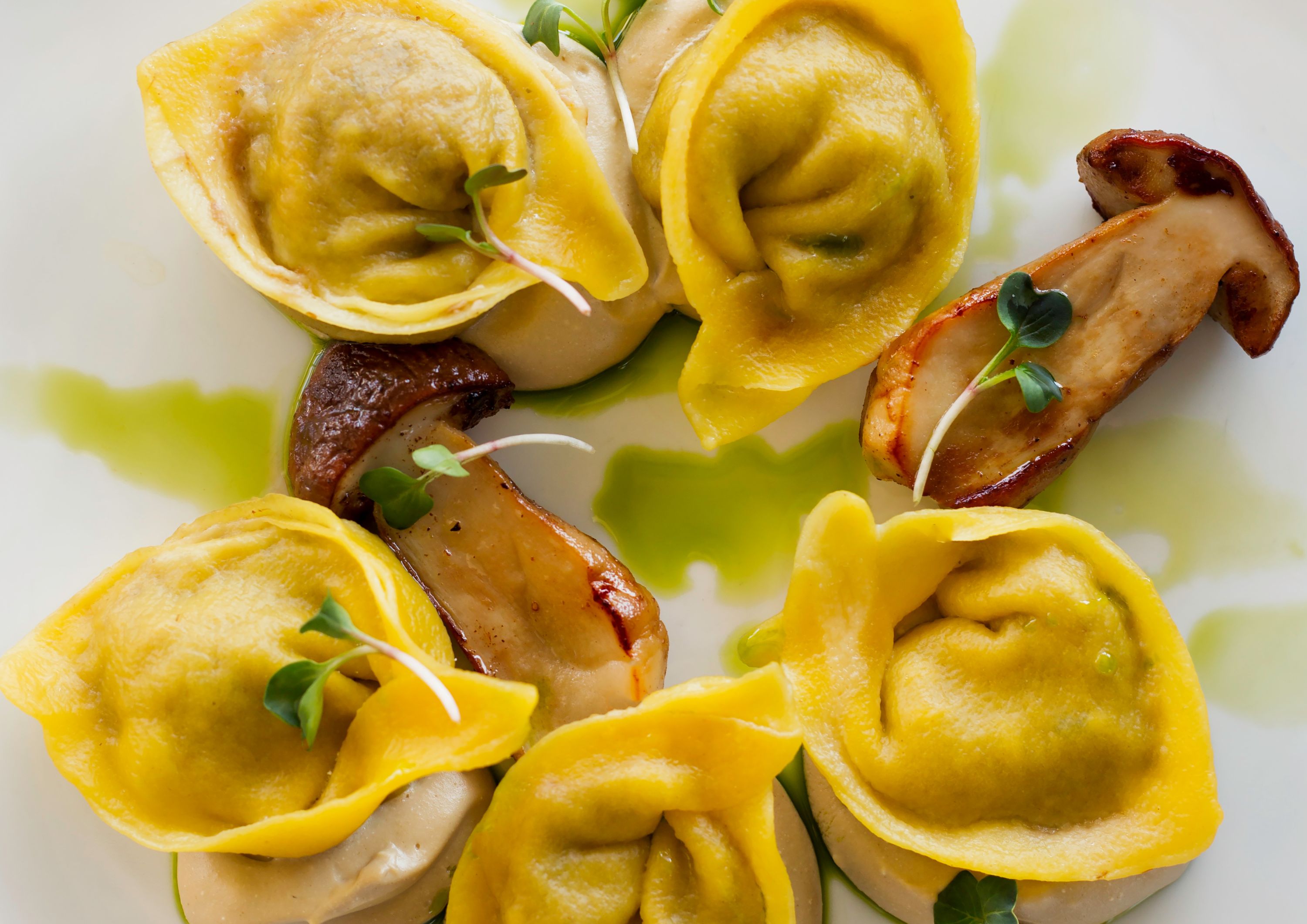 Constance potato and porcini mushroom tortelloni 