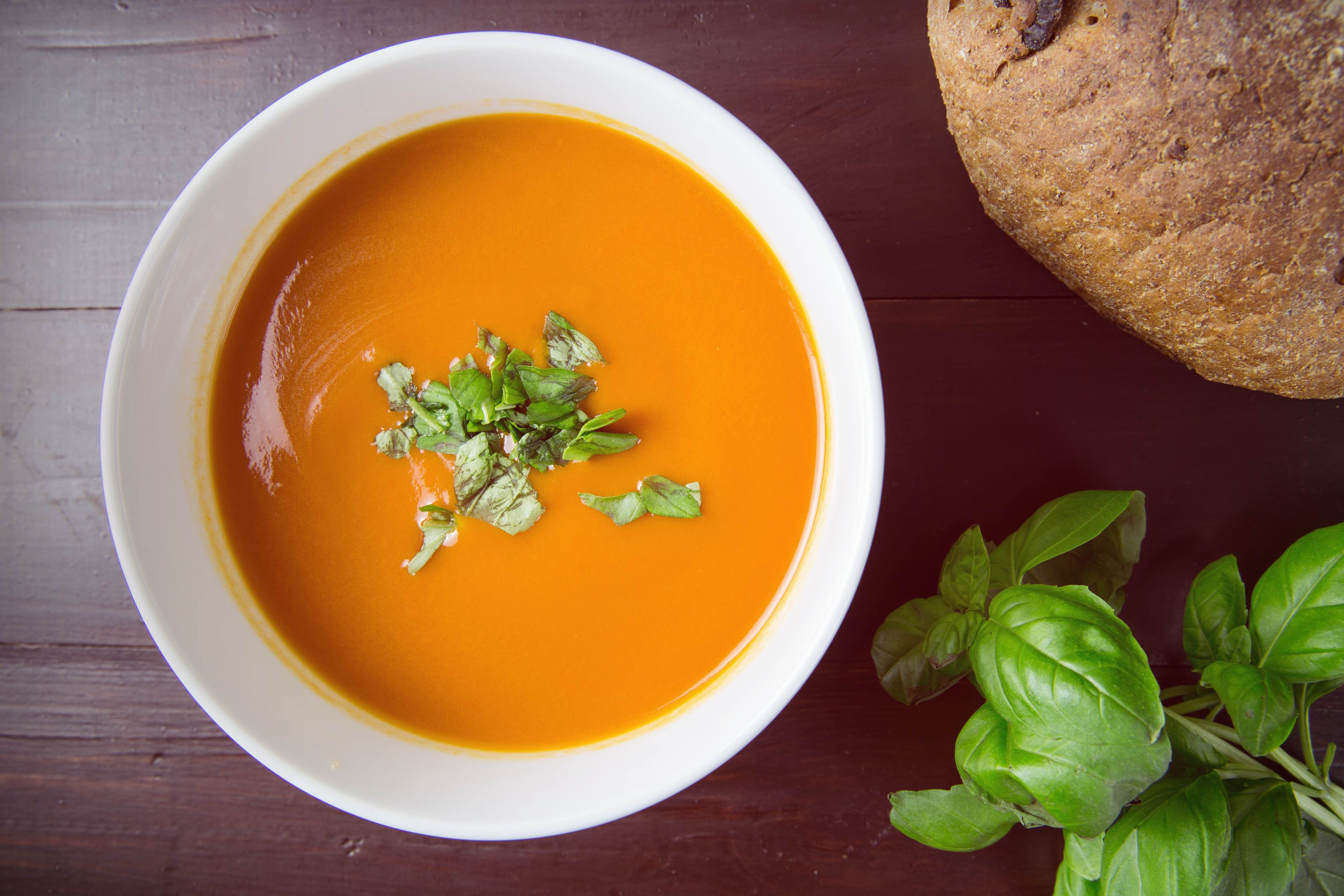 Puréed sweet potato soup