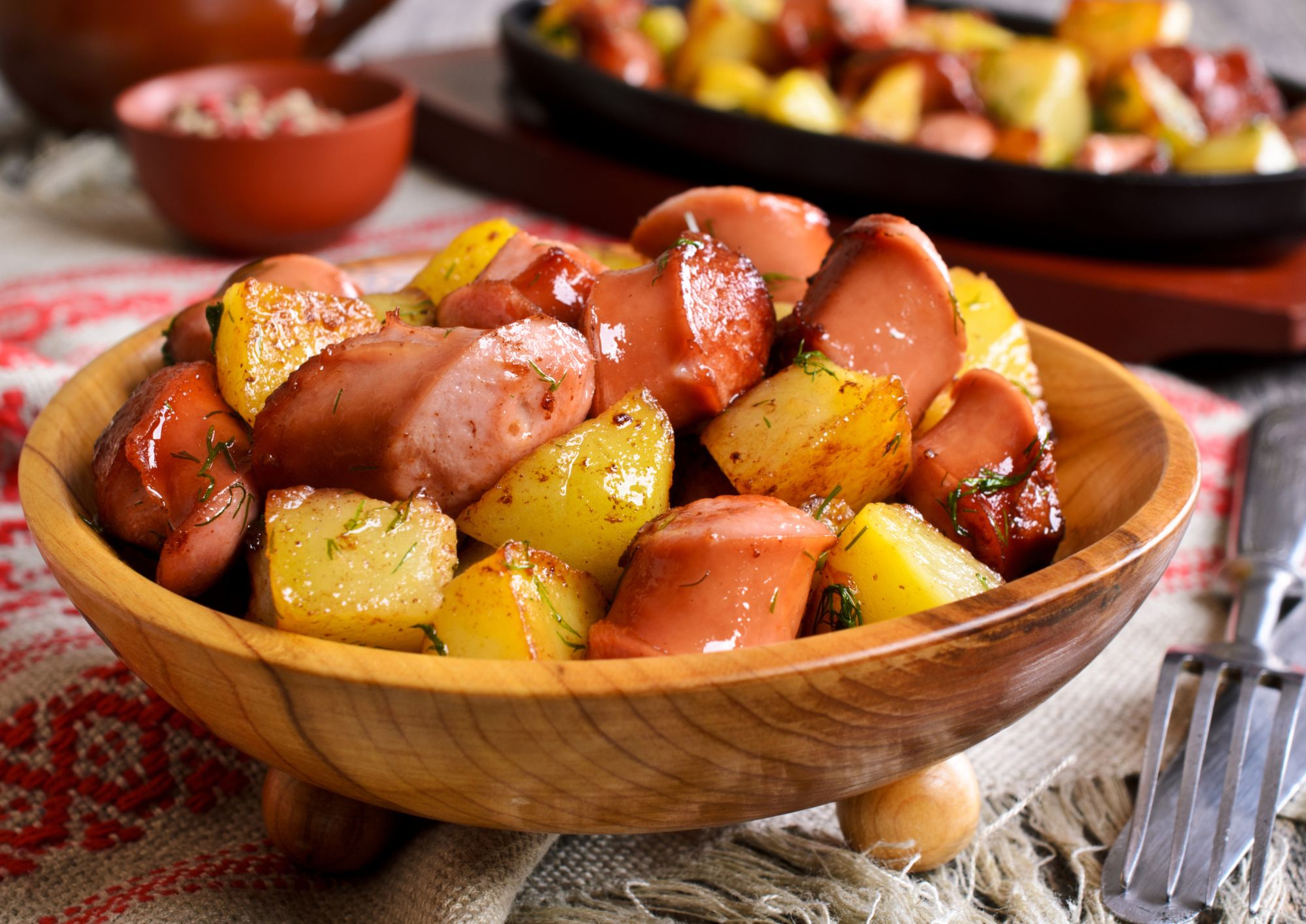 Frankfurters and Melrose potatoes 